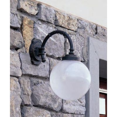 31210 LAMPADA DA PARETE PER ESTERNI IP44 ANTRACITE O NERA DIFFUSORE A SFERA IN VETRO MADE IN ITALY Surya - Cristalensi Shop Onli