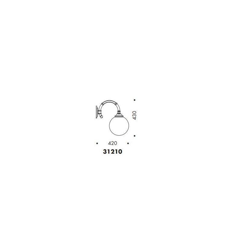 31210 LAMPADA DA PARETE PER ESTERNI IP44 ANTRACITE O NERA DIFFUSORE A SFERA IN VETRO MADE IN ITALY Surya - Cristalensi Shop Onli