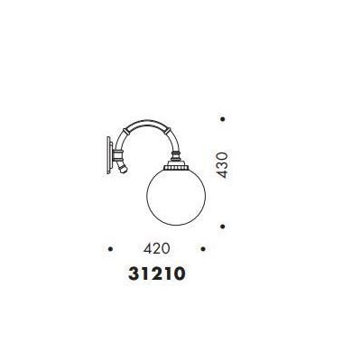 31210 LAMPADA DA PARETE PER ESTERNI IP44 ANTRACITE O NERA DIFFUSORE A SFERA IN VETRO MADE IN ITALY Surya - Cristalensi Shop Onli