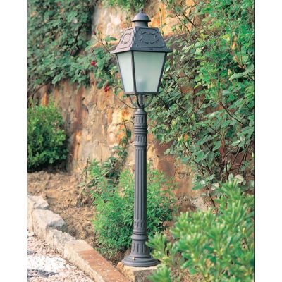 LAMPIONCINO DA ESTERNI ALTEZZA CM 121 IP23 NERO O ANTRACITE DIFFUSORE IN VETRO MADE IN ITALY Surya - Cristalensi Shop Online