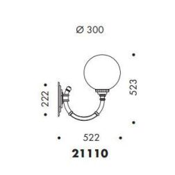 21110 LAMPADA DA PARETE PER ESTERNI IP44 ANTRACITE O NERA DIFFUSORE A SFERA IN VETRO MADE IN ITALY Surya - Cristalensi Shop Onli 2