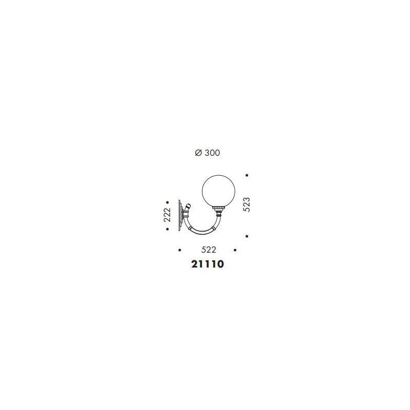 21110 LAMPADA DA PARETE PER ESTERNI IP44 ANTRACITE O NERA DIFFUSORE A SFERA IN VETRO MADE IN ITALY Surya - Cristalensi Shop Onli