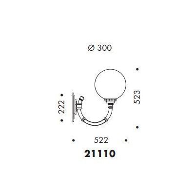 21110 LAMPADA DA PARETE PER ESTERNI IP44 ANTRACITE O NERA DIFFUSORE A SFERA IN VETRO MADE IN ITALY Surya - Cristalensi Shop Onli