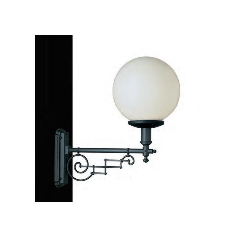 21113 LAMPADA DA PARETE PER ESTERNI IP44 ANTRACITE O NERA DIFFUSORE A SFERA IN VETRO MADE IN ITALY Surya - Cristalensi Shop Onli