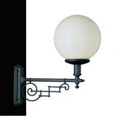21113 LAMPADA DA PARETE PER ESTERNI IP44 ANTRACITE O NERA DIFFUSORE A SFERA IN VETRO MADE IN ITALY Surya - Cristalensi Shop Onli