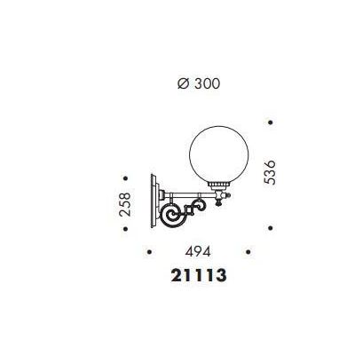 21113 LAMPADA DA PARETE PER ESTERNI IP44 ANTRACITE O NERA DIFFUSORE A SFERA IN VETRO MADE IN ITALY Surya - Cristalensi Shop Onli