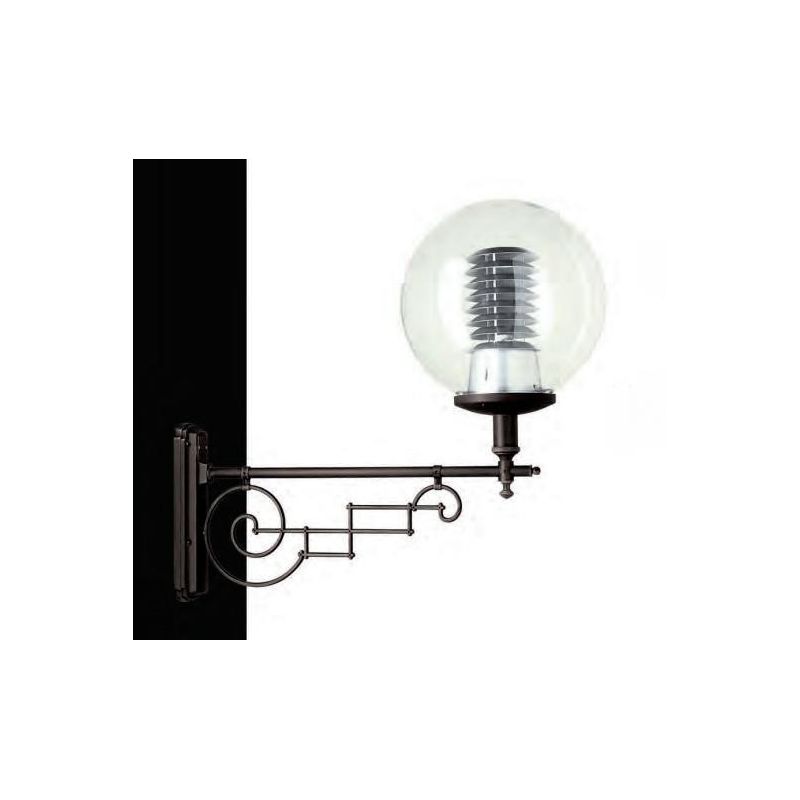 2Q118 LAMPADA DA PARETE PER ESTERNI IP65 ANTRACITE O NERA DIFFUSORE A SFERA IN VETRO MADE IN ITALY Surya - Cristalensi Shop Onli