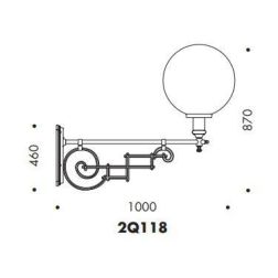 2Q118 LAMPADA DA PARETE PER ESTERNI IP65 ANTRACITE O NERA DIFFUSORE A SFERA IN VETRO MADE IN ITALY Surya - Cristalensi Shop Onli 2