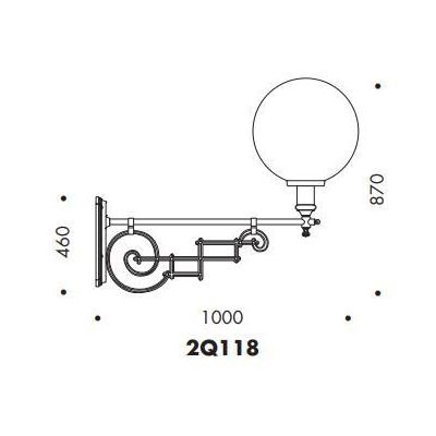 2Q118 LAMPADA DA PARETE PER ESTERNI IP65 ANTRACITE O NERA DIFFUSORE A SFERA IN VETRO MADE IN ITALY Surya - Cristalensi Shop Onli