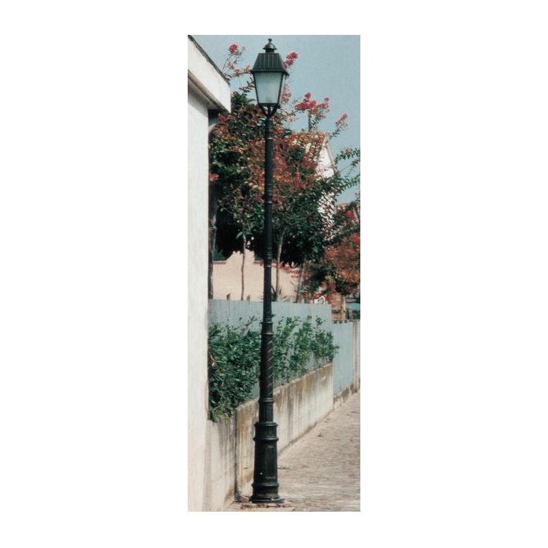 LAMPIONE DA GIARDINO ALTEZZA CM 365 IP23 NERO O ANTRACITE CON DIFFUSORE IN VETRO MADE IN ITALY Surya - Cristalensi Shop Online