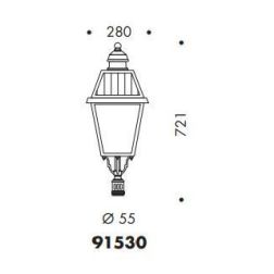 LAMPIONE DA GIARDINO ALTEZZA CM 365 IP23 NERO O ANTRACITE CON DIFFUSORE IN VETRO MADE IN ITALY Surya - Cristalensi Shop Online 2