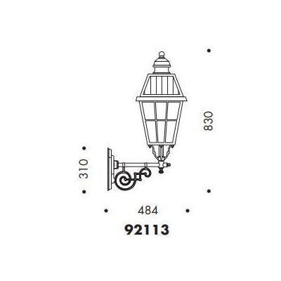 92113 LANTERNA CLASSICA A PARETE PER ESTERNI IP23 ANTRACITE O NERA DIFFUSORE IN VETRO MADE IN ITALY Surya - Cristalensi Shop Onl