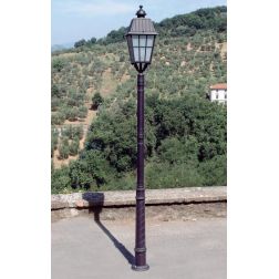 LAMPIONE DA GIARDINO ALTEZZA CM 250 IP23 NERO O ANTRACITE CON DIFFUSORE IN VETRO MADE IN ITALY Surya - Cristalensi Shop Online