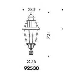 LAMPIONE DA GIARDINO ALTEZZA CM 250 IP23 NERO O ANTRACITE CON DIFFUSORE IN VETRO MADE IN ITALY Surya - Cristalensi Shop Online 2