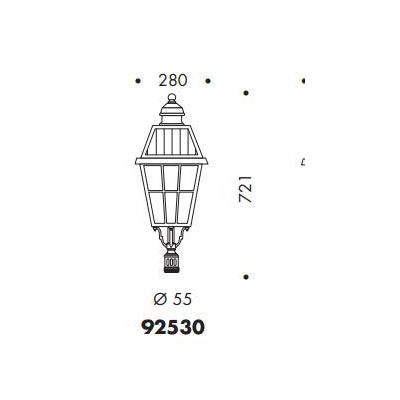 LAMPIONE DA GIARDINO ALTEZZA CM 250 IP23 NERO O ANTRACITE CON DIFFUSORE IN VETRO MADE IN ITALY Surya - Cristalensi Shop Online