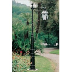 LAMPIONE DA GIARDINO ALTEZZA CM 270 IP23 NERO O ANTRACITE CON DIFFUSORE IN VETRO MADE IN ITALY Surya - Cristalensi Shop Online