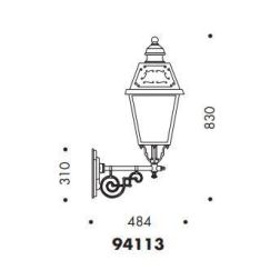 94113 LANTERNA CLASSICA A PARETE PER ESTERNI IP23 NERO-RAME DIFFUSORE IN VETRO MADE IN ITALY Surya - Cristalensi Shop Online 2