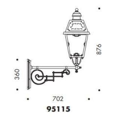 95115 LAMPADA CLASSICA A PARETE PER ESTERNI IP23 ANTRACITE O NERA DIFFUSORE IN VETRO MADE IN ITALY Surya - Cristalensi Shop Onli 2