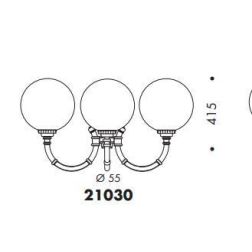LAMPIONE DA ESTERNI ALTEZZA CM 260 IP44 NERO O ANTRACITE 3 DIFFUSORI A SFERA MADE IN ITALY Surya - Cristalensi Shop Online 2