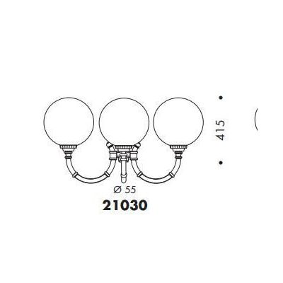 LAMPIONE DA ESTERNI ALTEZZA CM 260 IP44 NERO O ANTRACITE 3 DIFFUSORI A SFERA MADE IN ITALY Surya - Cristalensi Shop Online