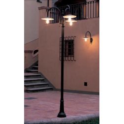 LAMPIONE DA ESTERNI ALTEZZA CM 330 IP23 NERO O ANTRACITE CON 3 DIFFUSORI MADE IN ITALY Surya - Cristalensi Shop Online