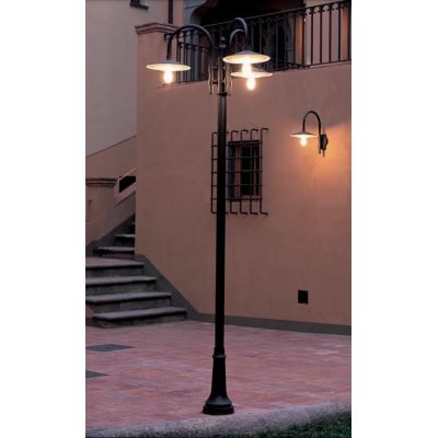 LAMPIONE DA ESTERNI ALTEZZA CM 330 IP23 NERO O ANTRACITE CON 3 DIFFUSORI MADE IN ITALY Surya - Cristalensi Shop Online