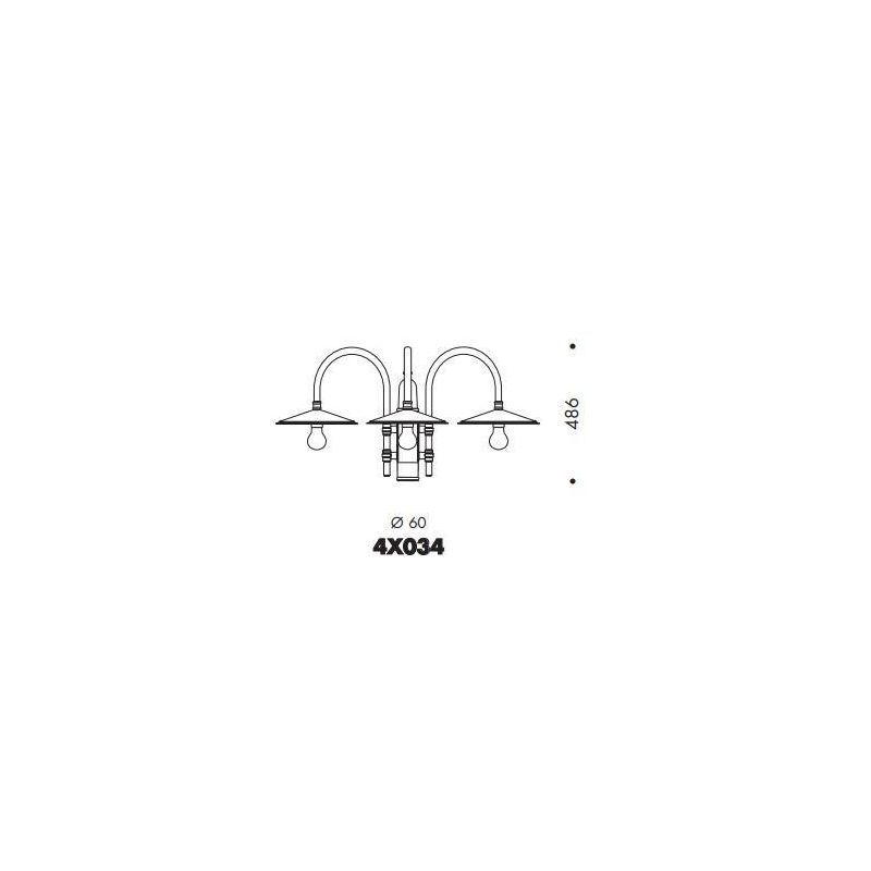 LAMPIONE DA ESTERNI ALTEZZA CM 330 IP23 NERO O ANTRACITE CON 3 DIFFUSORI MADE IN ITALY Surya - Cristalensi Shop Online