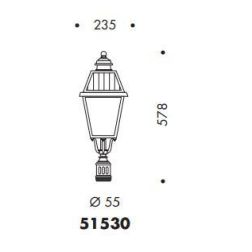 LAMPIONE DA ESTERNI ALTEZZA CM 240 IP23 NERO O ANTRACITE CON DIFFUSORE IN VETRO MADE IN ITALY Surya - Cristalensi Shop Online 2