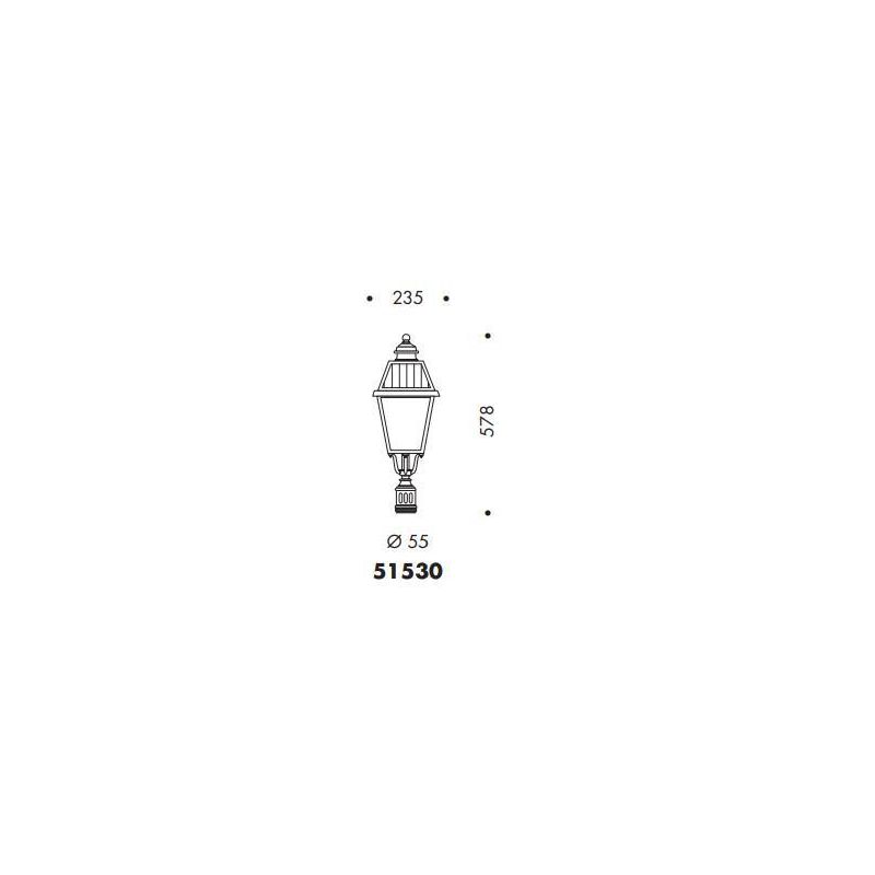LAMPIONE DA ESTERNI ALTEZZA CM 240 IP23 NERO O ANTRACITE CON DIFFUSORE IN VETRO MADE IN ITALY Surya - Cristalensi Shop Online