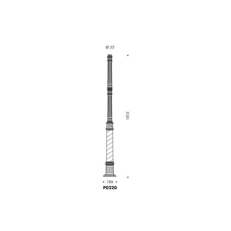 LAMPIONE DA ESTERNI ALTEZZA CM 240 IP23 NERO O ANTRACITE CON DIFFUSORE IN VETRO MADE IN ITALY Surya - Cristalensi Shop Online