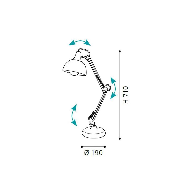 BORGILLO LAMPADA DA TAVOLO IN RAME LUCIDO EGLO - Cristalensi Shop Online