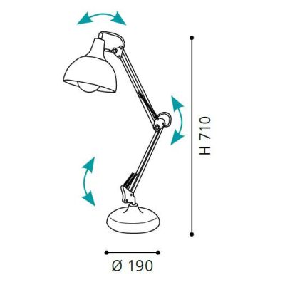 BORGILLO LAMPADA DA TAVOLO IN RAME LUCIDO EGLO - Cristalensi Shop Online