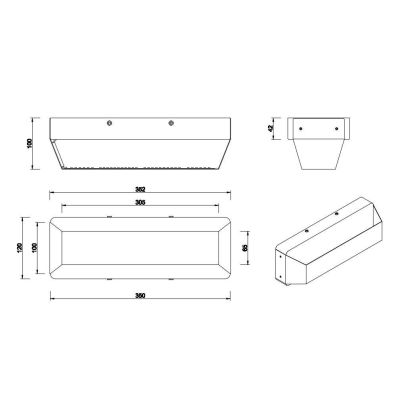 ARINO APPLIQUE RETTANGOLARE IN LEGNO E METALLO 2 COLORI LED 13,5W LUCE 3000K DIMMERABILE MODERNA TRIO LIGHTING - Cristalensi Sho