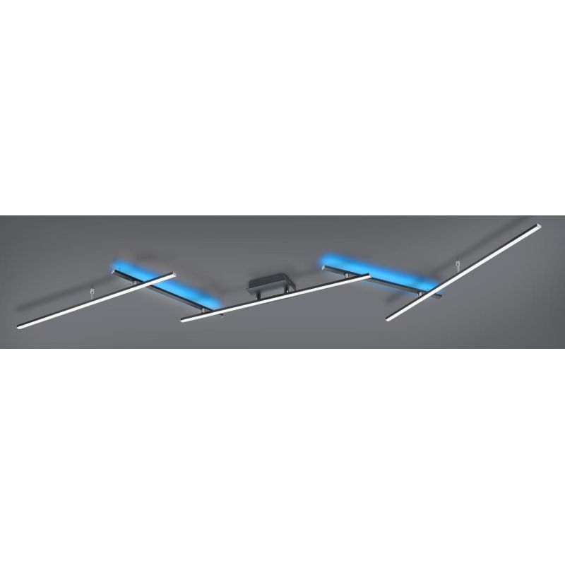 ARVIN PLAFONIERA MODULARE 5 BRACCI LUCE DIRETTA E INDIRETTA LED 30W DIMMERABILE RGBW TRIO LIGHTING - Cristalensi Shop Online