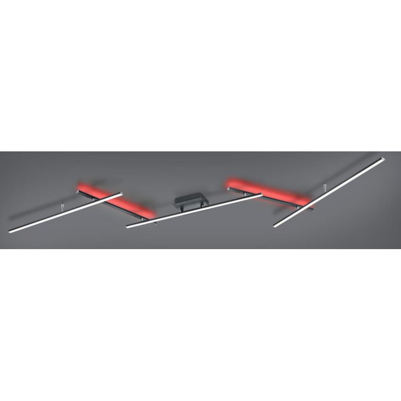 ARVIN PLAFONIERA MODULARE 5 BRACCI LUCE DIRETTA E INDIRETTA LED 30W DIMMERABILE RGBW TRIO LIGHTING - Cristalensi Shop Online