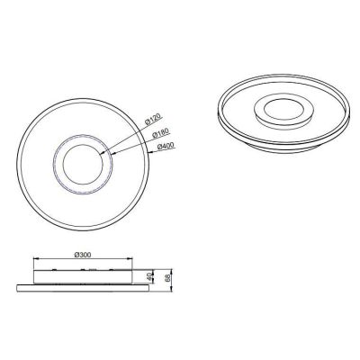 ASCARI PLAFONIERA CROMO O NERA DIAMETRO CM 40 IP44 LED 35W LUCE 3000K DIMMERABILE DESIGN MODERNO TRIO LIGHTING - Cristalensi Sho