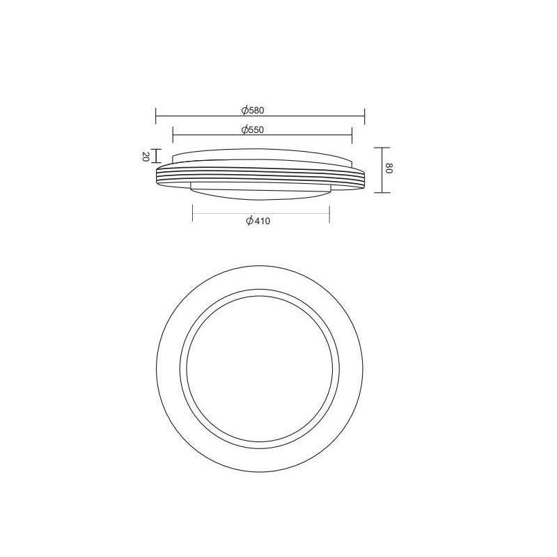 ATRIA PLAFONIERA BIANCA ROTONDA D58 LED 22,5W DIMMERABILE EFFETTO CIELO STELLATO CON TELECOMANDO RL - Cristalensi Shop Online