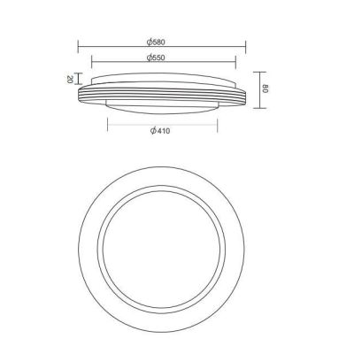 ATRIA PLAFONIERA BIANCA ROTONDA D58 LED 22,5W DIMMERABILE EFFETTO CIELO STELLATO CON TELECOMANDO RL - Cristalensi Shop Online