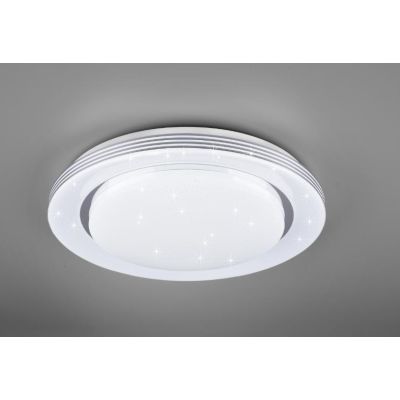 ATRIA PLAFONIERA BIANCA ROTONDA D48 LED 22W DIMMERABILE EFFETTO CIELO STELLATO CON TELECOMANDO RL - Cristalensi Shop Online