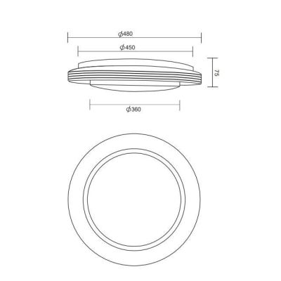 ATRIA PLAFONIERA BIANCA ROTONDA D48 LED 22W DIMMERABILE EFFETTO CIELO STELLATO CON TELECOMANDO RL - Cristalensi Shop Online