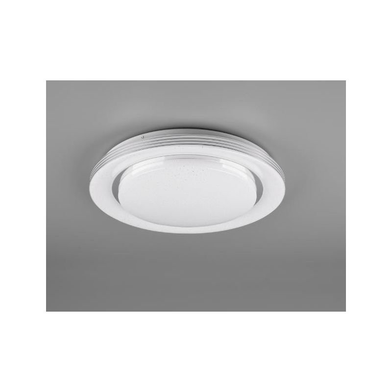 ATRIA PLAFONIERA BIANCA ROTONDA D38 LED 18W DIMMERABILE EFFETTO CIELO STELLATO CON TELECOMANDO RL - Cristalensi Shop Online