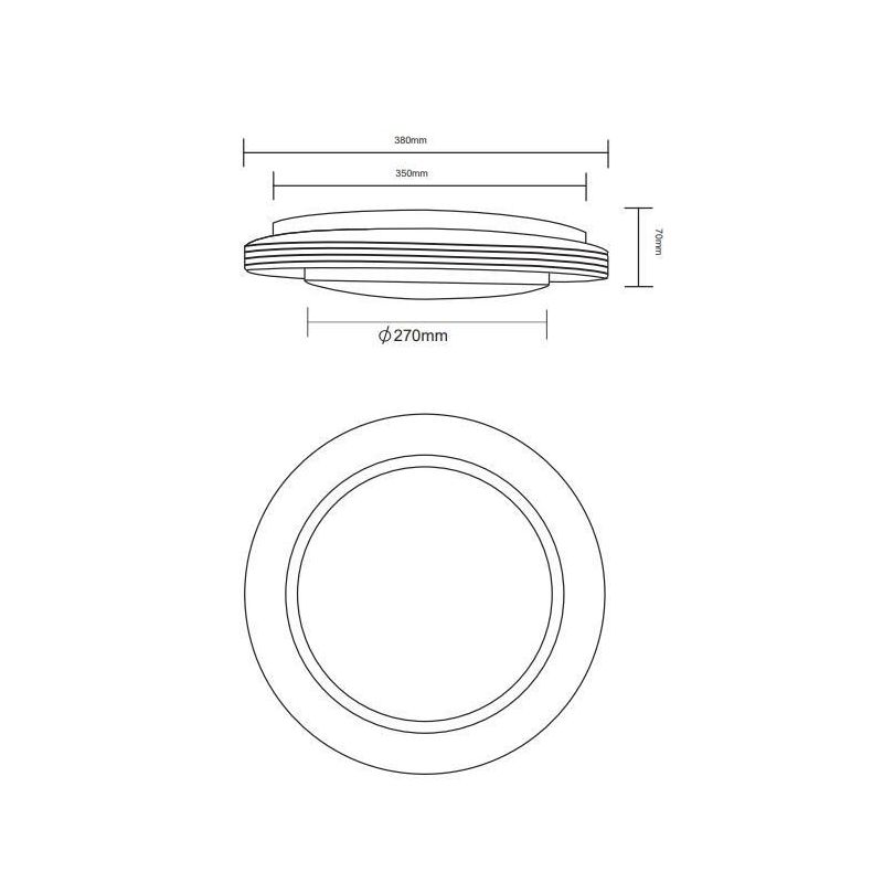 ATRIA PLAFONIERA BIANCA ROTONDA D38 LED 18W DIMMERABILE EFFETTO CIELO STELLATO CON TELECOMANDO RL - Cristalensi Shop Online