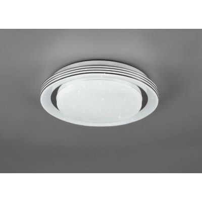 ATRIA PLAFONIERA BIANCA ROTONDA D27 LED 10,5W DIMMERABILE EFFETTO CIELO STELLATO CON TELECOMANDO RL - Cristalensi Shop Online