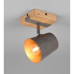 BELL APPLIQUE VINTAGE IN LEGNO CON SPOT ORIENTABILI IN METALLO ANTICATO CON INTERNO ORO TRIO LIGHTING - Cristalensi Shop Online 2