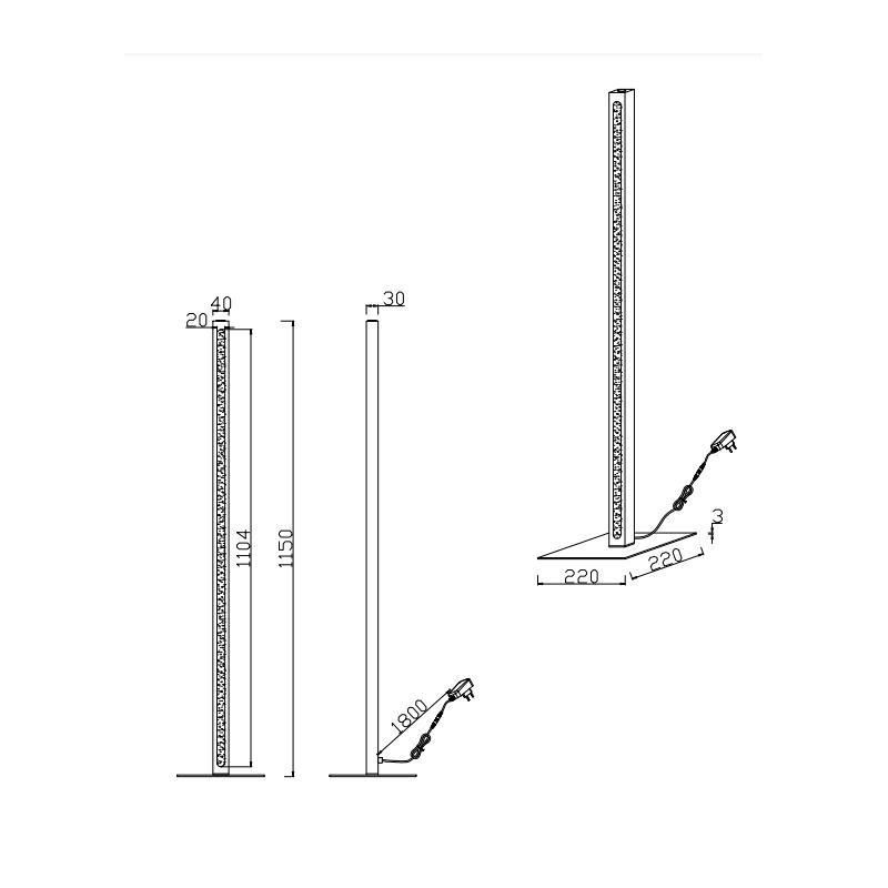 BELLARI PIANTANA IN LEGNO NATURALE LED 20W LUCE 3000K TOUCH DIMMER ALTEZZA CM 115 TRIO LIGHTING - Cristalensi Shop Online