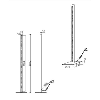 BELLARI PIANTANA IN LEGNO NATURALE LED 20W LUCE 3000K TOUCH DIMMER ALTEZZA CM 115 TRIO LIGHTING - Cristalensi Shop Online