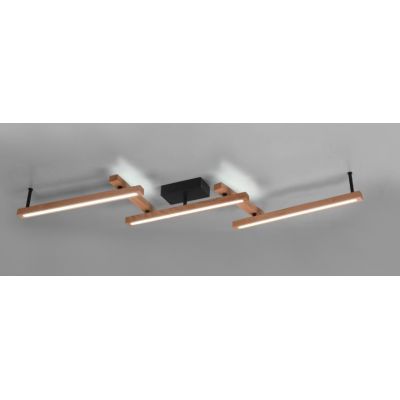 BELLARI PLAFONIERA MODULARE 5 BRACCI IN LEGNO LUCE DIRETTA E INDIRETTA LED 36W DIMMERABILE TRIO LIGHTING - Cristalensi Shop Onli