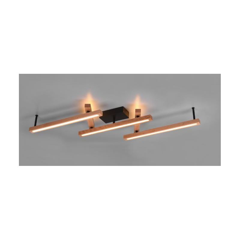 BELLARI PLAFONIERA MODULARE 5 BRACCI IN LEGNO LUCE DIRETTA E INDIRETTA LED 36W DIMMERABILE TRIO LIGHTING - Cristalensi Shop Onli
