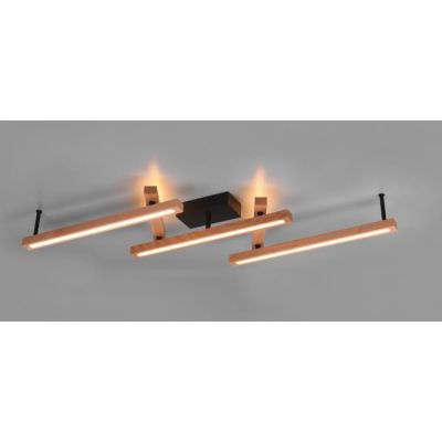 BELLARI PLAFONIERA MODULARE 5 BRACCI IN LEGNO LUCE DIRETTA E INDIRETTA LED 36W DIMMERABILE TRIO LIGHTING - Cristalensi Shop Onli