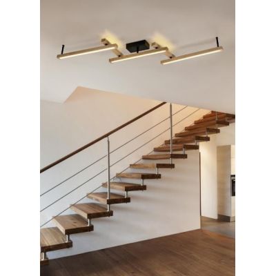 BELLARI PLAFONIERA MODULARE 5 BRACCI IN LEGNO LUCE DIRETTA E INDIRETTA LED 36W DIMMERABILE TRIO LIGHTING - Cristalensi Shop Onli